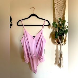 Pink Satin Express Bodysuit NWT